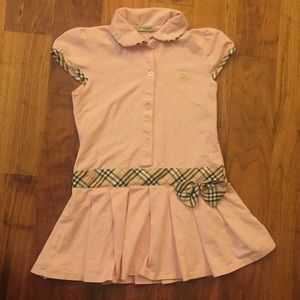 Peachy pink Burberry girls knit dress